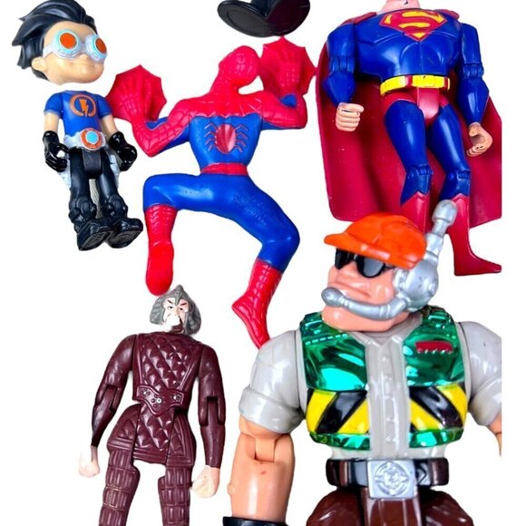 Vintage Superhero Action Figure Toy Lot of 13 Justice League Marvel HEROS Bend E - Picture 2 of 7